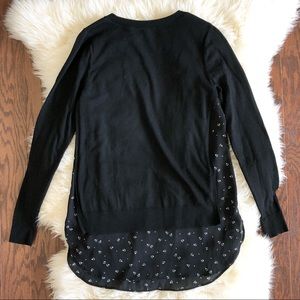 Black Long Sleeve Wool Blend Layered Sweater S